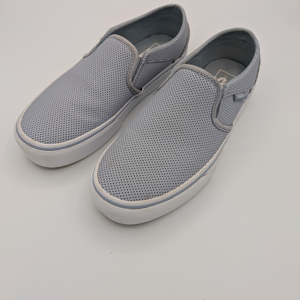 Vans Women's Perforated Gray Slip-On Sneakers